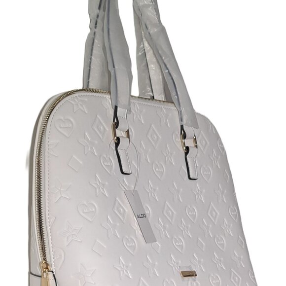 ALDO SACHEL PURSE DETACHABLE STRAP CLEAR WHITE COIN POUCH 2 INTERIOR POCKETS - Picture 2 of 10